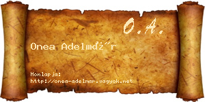 Onea Adelmár névjegykártya
